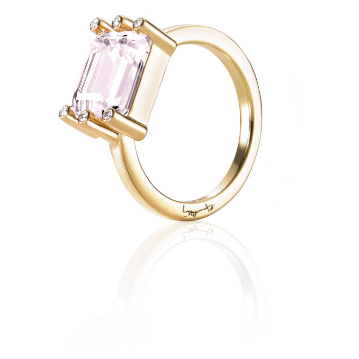 Beautiful Dreamer - Moganite Ring goud in de groep Ringen / Diamanten ringen bij SCANDINAVIAN JEWELRY DESIGN (13-101-01826)