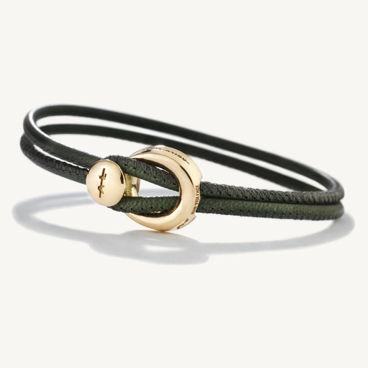 Changes Petite Goud Green in de groep Armbanden / Gouden armbanden bij SCANDINAVIAN JEWELRY DESIGN (CHAP-LEA316HU750-GRLE)