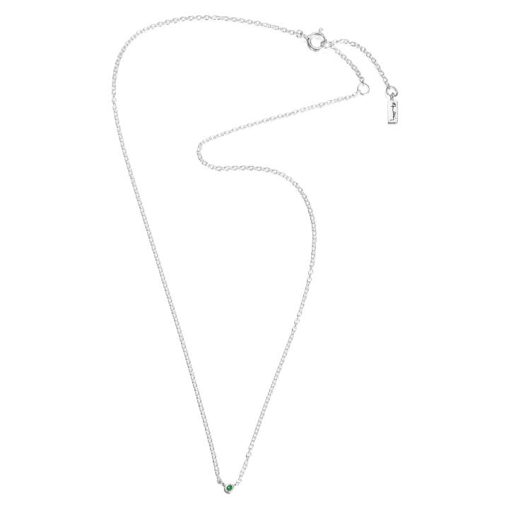 Micro Blink - Green Emerald Kettingen Zilver 40-45 cm in de groep Kettingen / Zilveren kettingen bij SCANDINAVIAN JEWELRY DESIGN (10-100-01897-4045)