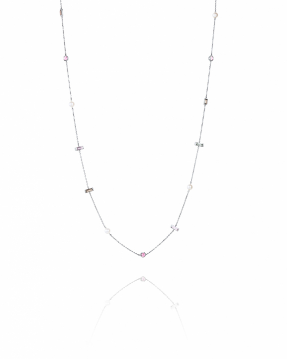 Dreams & Pearls Flow Kettingen Zilver 80cm in de groep Kettingen / Zilveren kettingen bij SCANDINAVIAN JEWELRY DESIGN (10-100-02151-0000)