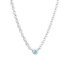 Micro Blink Necklace - Blue Topaz Necklace Silver in de groep Kettingen / Zilveren kettingen bij SCANDINAVIAN JEWELRY DESIGN (10-100-02421-4245)