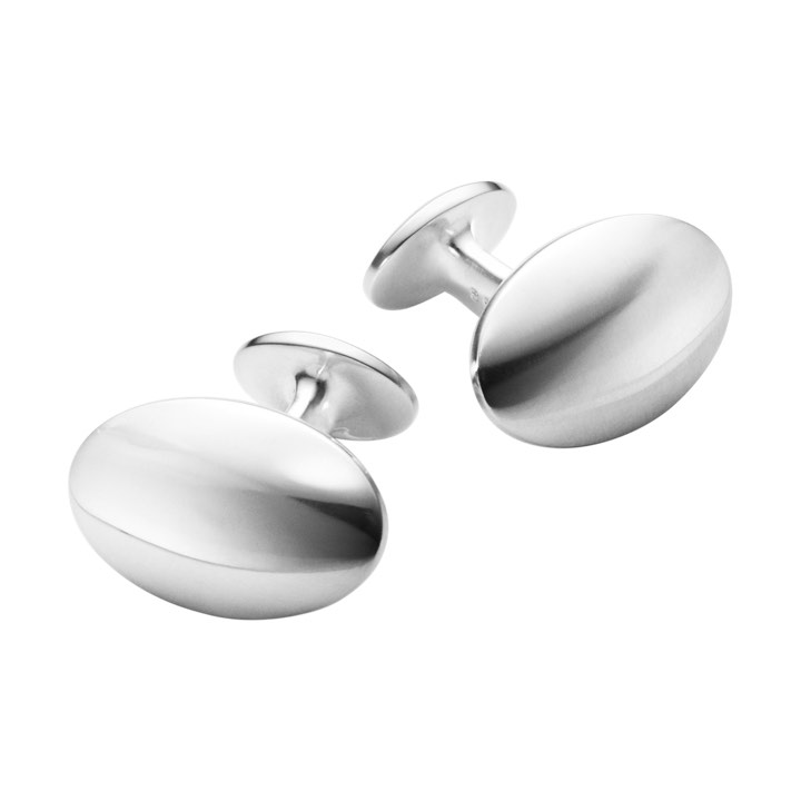 MEN'S CLASSIC OVAL manschettknappar Zilver in de groep Accessoires bij SCANDINAVIAN JEWELRY DESIGN (10016944)