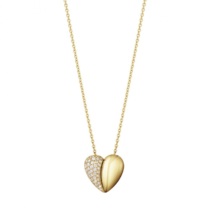 CURVE HEART PENDANT DIAMOND PAVÈ 0,17CT in de groep Kettingen / Diamanten kettingen bij SCANDINAVIAN JEWELRY DESIGN (10017506)