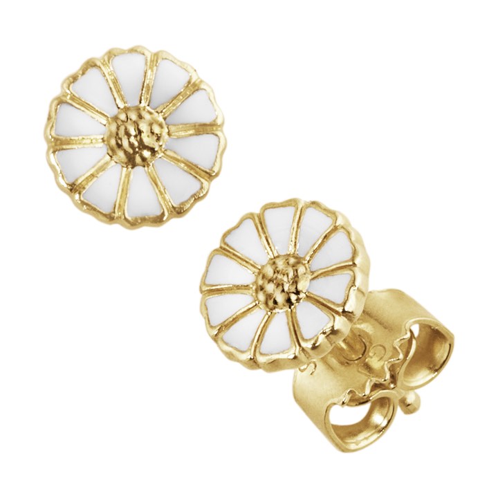 Product Image for Georg Jensen DAISY Oorbel Zilver vergoud WHITE ENAMEL 7 MM