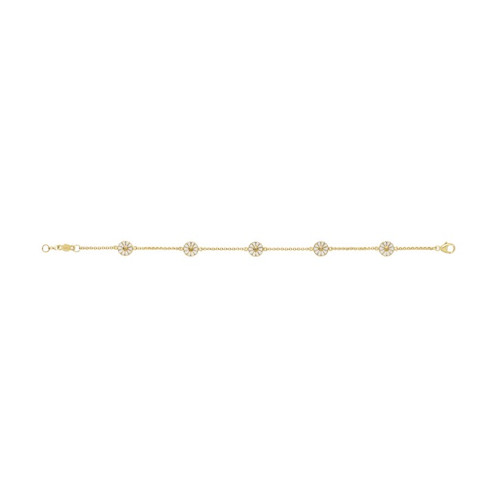 Product Image for Georg Jensen DAISY Armbanden Zilver vergoud WHITE ENAMEL 5X7 MM DAISY 18.5 cm
