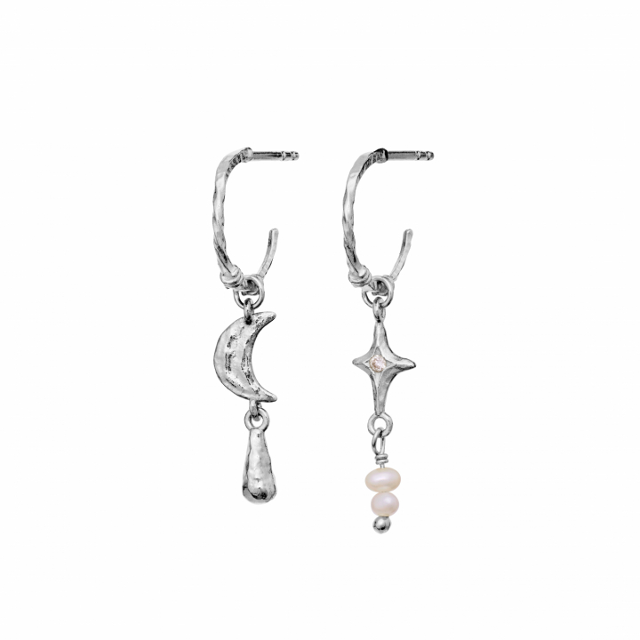 Tamina Earrings Silver in de groep Oorbellen / Pareloorbellen bij SCANDINAVIAN JEWELRY DESIGN (10022C)