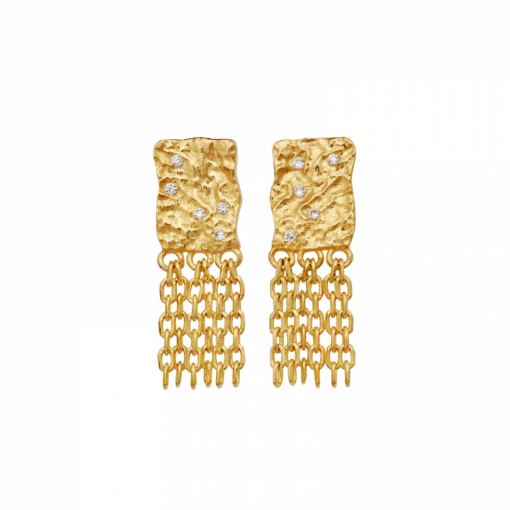 Pietra Earrings Gold in de groep Oorbellen / Gouden oorbellen bij SCANDINAVIAN JEWELRY DESIGN (10037A)