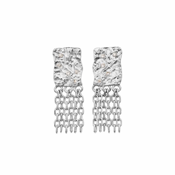 Pietra Earrings Silver in de groep Oorbellen / Zilveren oorbellen bij SCANDINAVIAN JEWELRY DESIGN (10037C)