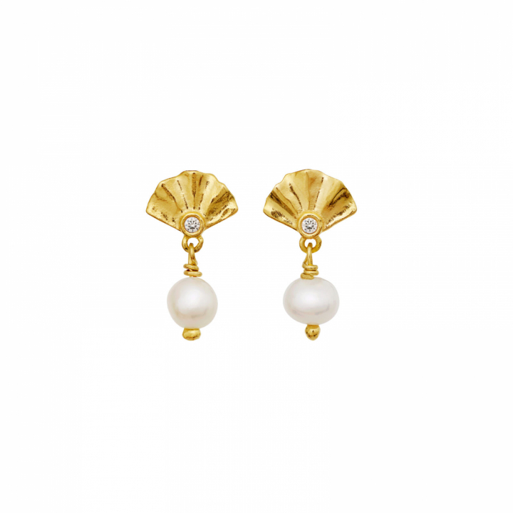 Odette Earrings Gold in de groep Oorbellen / Pareloorbellen bij SCANDINAVIAN JEWELRY DESIGN (10038A)