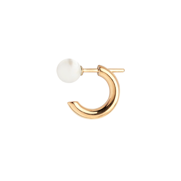 Frida Pearl Earring Goldplated Silver (one) in de groep Oorbellen / Pareloorbellen bij SCANDINAVIAN JEWELRY DESIGN (100773YG-PEARL)