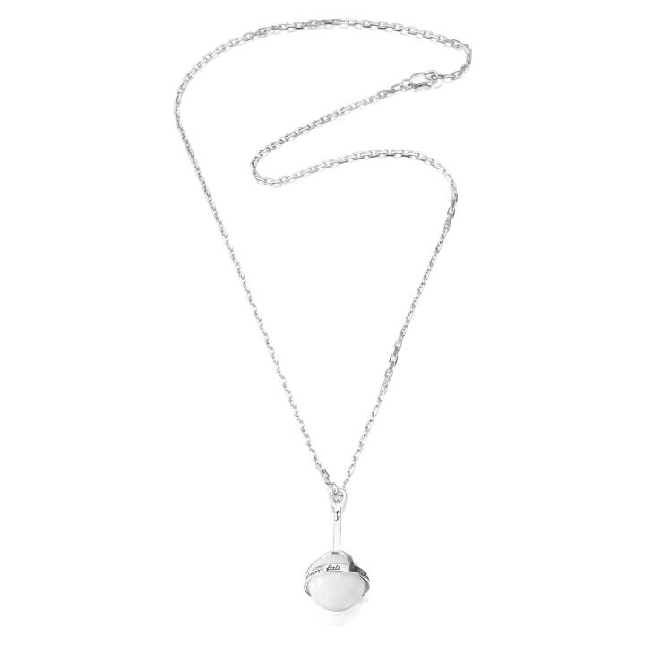 Amor Fati Globe - White Agate Hanger Zilver in de groep Kettingen / Zilveren kettingen bij SCANDINAVIAN JEWELRY DESIGN (11-100-01519)