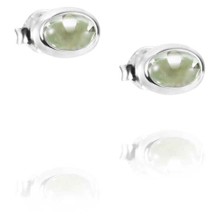 Love Bead Zilver - Green Quartz Oorbel Zilver in de groep Oorbellen / Zilveren oorbellen bij SCANDINAVIAN JEWELRY DESIGN (12-100-01573-0000)