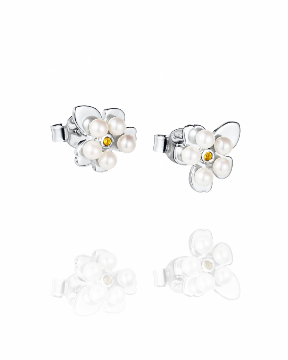 Förgätmigej Earrings Silver in de groep Oorbellen / Pareloorbellen bij SCANDINAVIAN JEWELRY DESIGN (12-100-02343-0000)