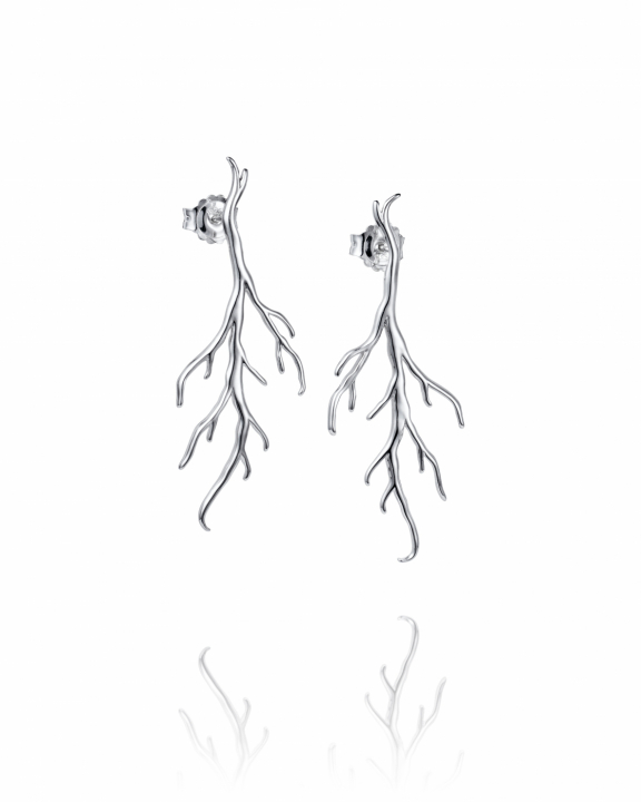 Roots Earrings Silver in de groep Oorbellen / Zilveren oorbellen bij SCANDINAVIAN JEWELRY DESIGN (12-100-02355-0000)