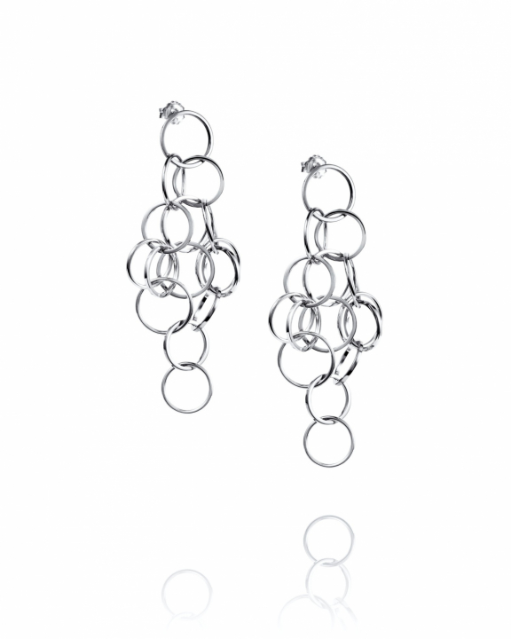 Messy rings Earrings Silver in de groep Oorbellen / Zilveren oorbellen bij SCANDINAVIAN JEWELRY DESIGN (12-100-02360-0000)