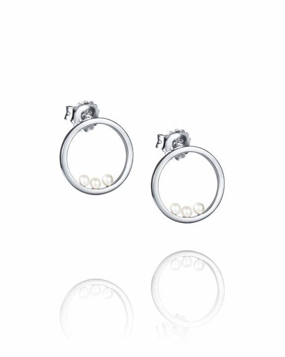 Roller coaster Earrings Silver in de groep Oorbellen / Pareloorbellen bij SCANDINAVIAN JEWELRY DESIGN (12-100-02377-0000)