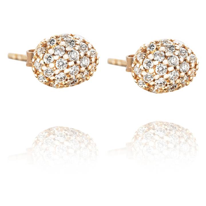 Love Bead - Diamonds Oorbel goud in de groep Oorbellen / Gouden oorbellen bij SCANDINAVIAN JEWELRY DESIGN (12-101-00454-0000)