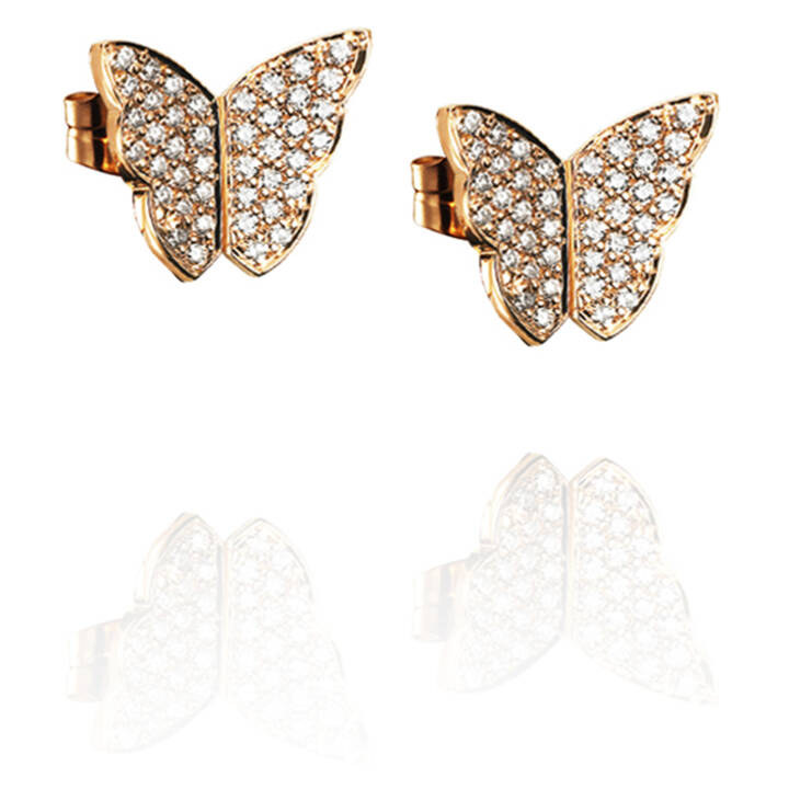 Little Miss Butterfly & Stars Oorbel goud in de groep Oorbellen / Diamanten oorbellen bij SCANDINAVIAN JEWELRY DESIGN (12-101-01012-0000)