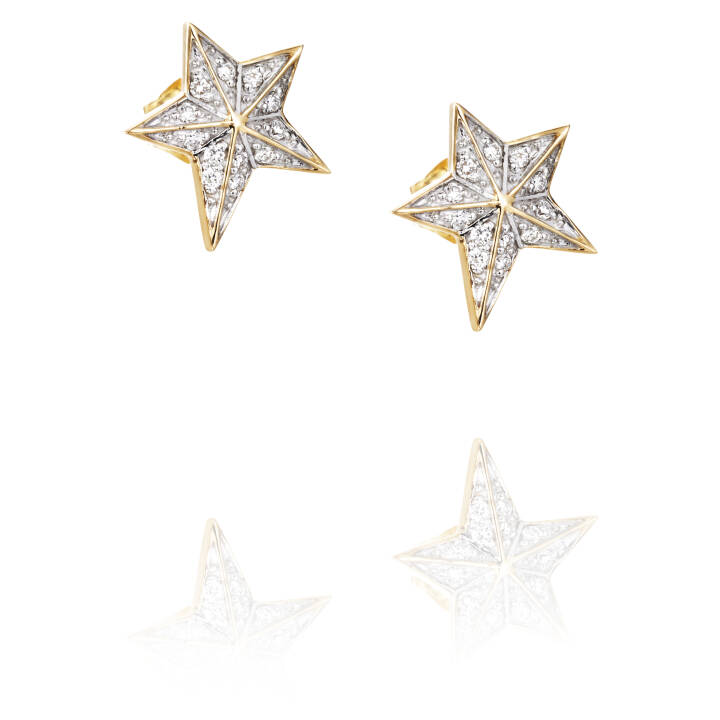 Catch A Falling Star & Stars Oorbel goud in de groep Oorbellen / Diamanten oorbellen bij SCANDINAVIAN JEWELRY DESIGN (12-101-01406-0000)