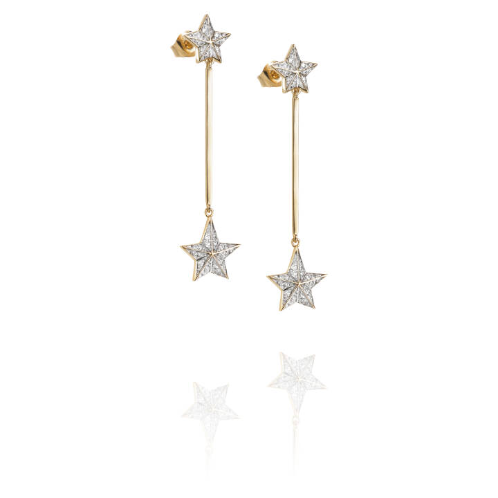 Reach The Star & Stars Oorbel goud in de groep Oorbellen / Gouden oorbellen bij SCANDINAVIAN JEWELRY DESIGN (12-101-01408-0000)