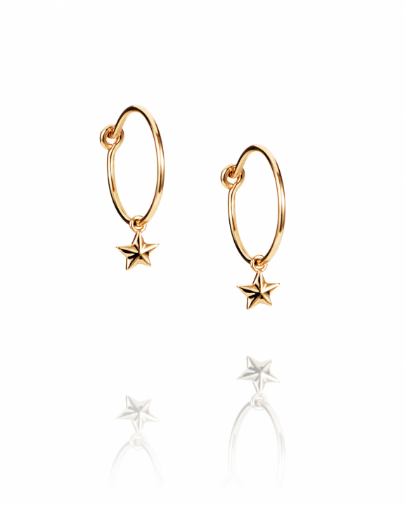 Micro catch a falling star hoops Gold in de groep Oorbellen / Gouden oorbellen bij SCANDINAVIAN JEWELRY DESIGN (12-101-02260-0000)
