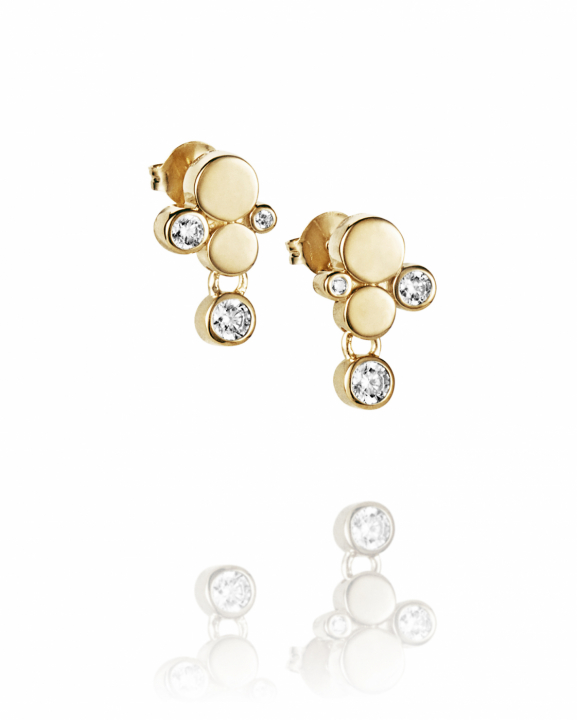 Little Champagne & Stars Earrings Gold in de groep Oorbellen / Diamanten oorbellen bij SCANDINAVIAN JEWELRY DESIGN (12-101-02370-0000)