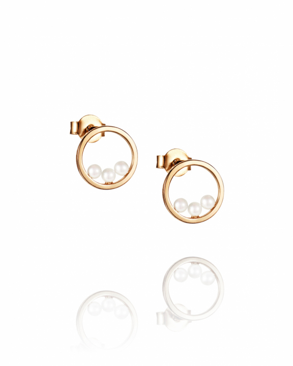 Little roller coaster Earrings Gold in de groep Oorbellen / Pareloorbellen bij SCANDINAVIAN JEWELRY DESIGN (12-101-02375-0000)