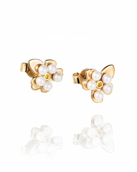 Förgätmigej Earrings Goldplated Silver in de groep Oorbellen / Pareloorbellen bij SCANDINAVIAN JEWELRY DESIGN (12-108-02343-0000)