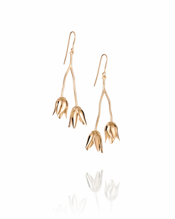 Helleborus Earrings Gold plated Silver in de groep Oorbellen / Gouden oorbellen bij SCANDINAVIAN JEWELRY DESIGN (12-108-02348-0000)