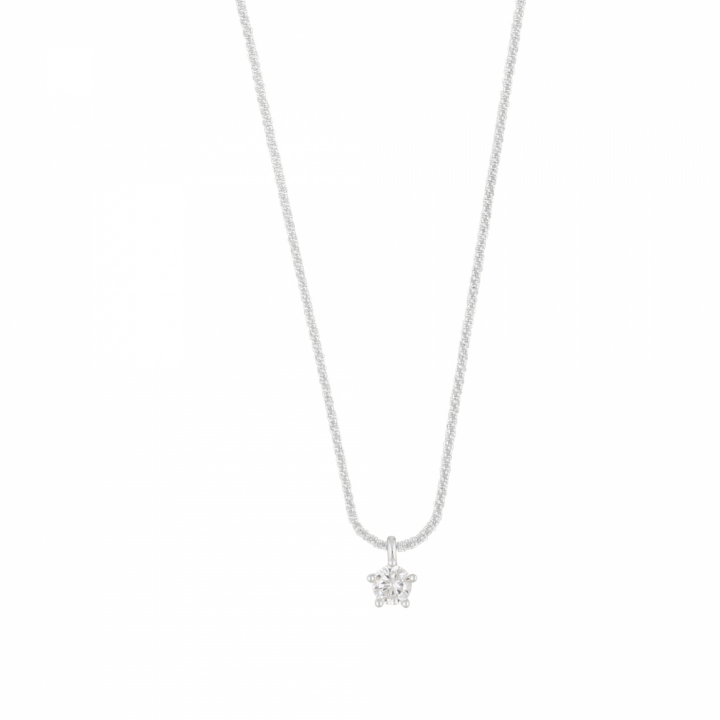 Product Image for SNÃ OF SWEDEN Helsinki small stone pendant Kettingen 42 Zilver