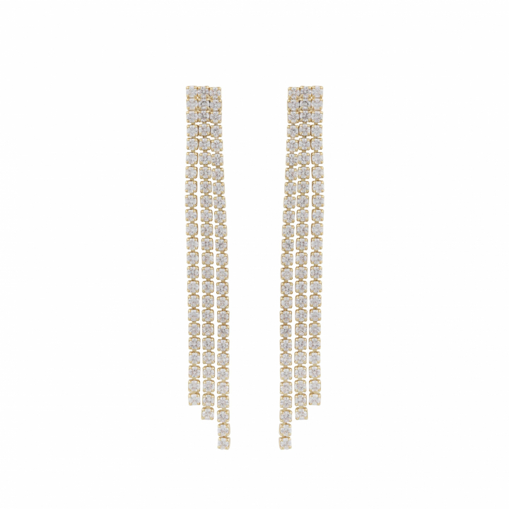 Product Image for SNÃ OF SWEDEN Essence small tassel ear Gold/clear-Onesize