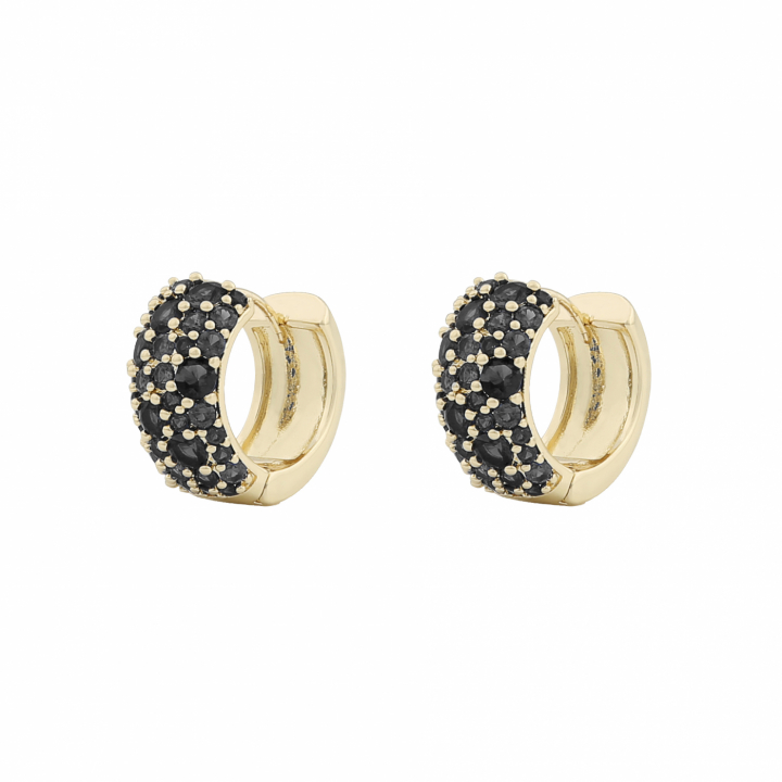 Product Image for SNÃ OF SWEDEN Copenhagen wide ring ear Gold/black-Onesize