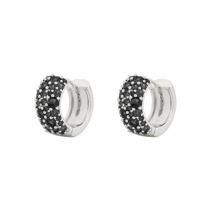 Product Image for SNÃ OF SWEDEN Copenhagen wide ring ear Zilver/black-Onesize