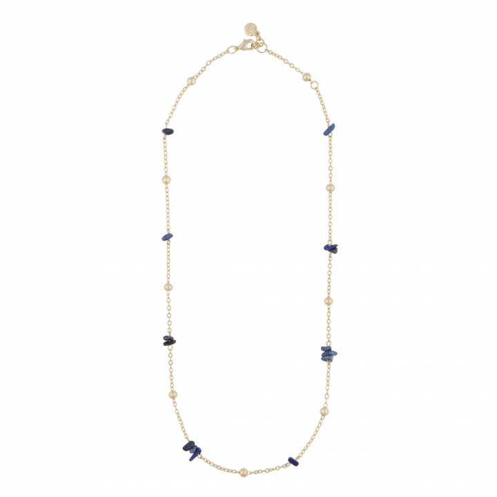 Capri chain neck gold blue 45 cm in de groep Kettingen / Gouden kettingen bij SCANDINAVIAN JEWELRY DESIGN (1274-0145-185-45)