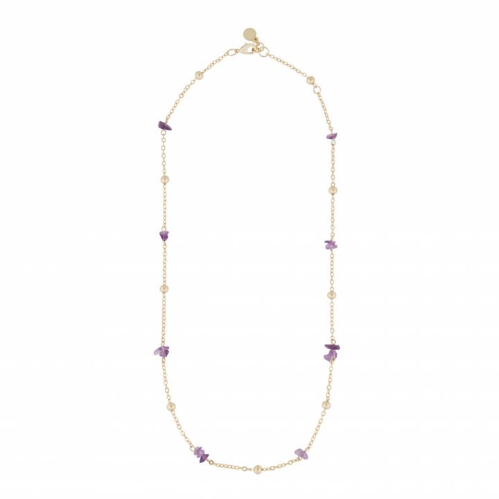 Capri chain neck gold purple 45 cm in de groep Kettingen / Gouden kettingen bij SCANDINAVIAN JEWELRY DESIGN (1274-0145-356-45)