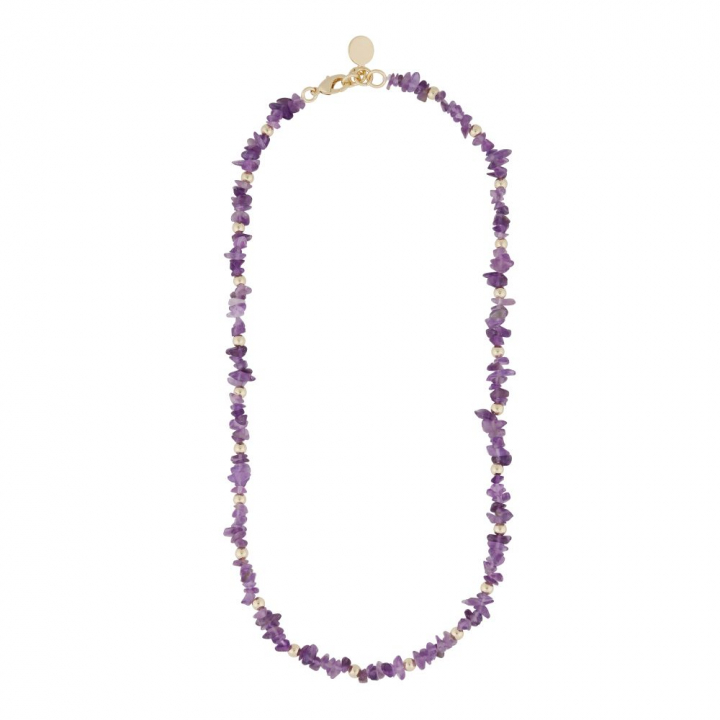 Capri stone neck gold purple 42 cm in de groep Kettingen / Gouden kettingen bij SCANDINAVIAN JEWELRY DESIGN (1274-0342-356-42)