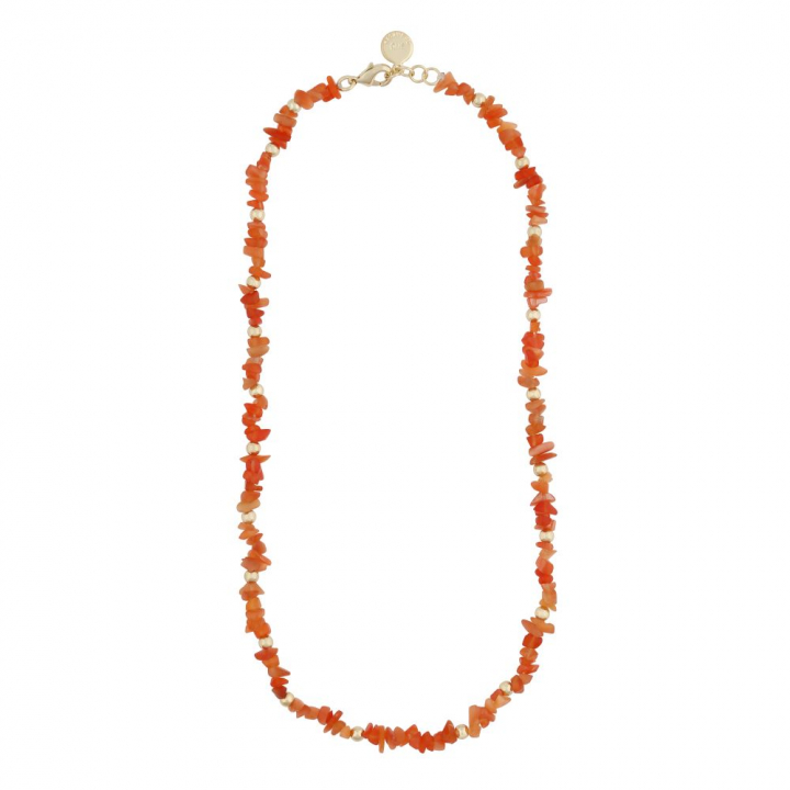 Capri stone neck gold orange 42 cm in de groep Kettingen / Gouden kettingen bij SCANDINAVIAN JEWELRY DESIGN (1274-0342-381-42)