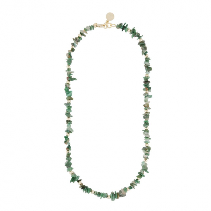 Capri stone neck gold green 42 cm in de groep Kettingen / Gouden kettingen bij SCANDINAVIAN JEWELRY DESIGN (1274-0342-397-42)