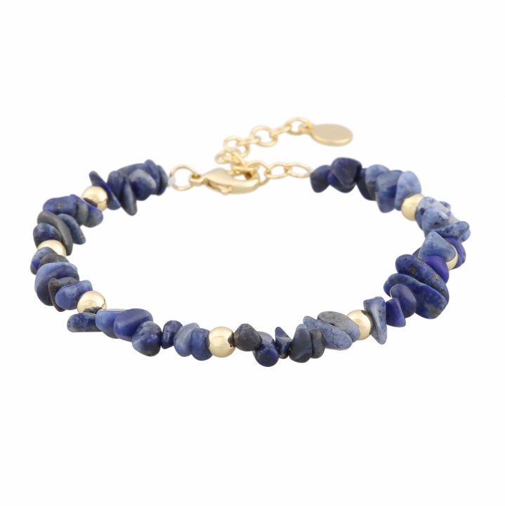 Capri stone brace gold blue in de groep Armbanden / Gouden armbanden bij SCANDINAVIAN JEWELRY DESIGN (1274-3100-185-ONE)