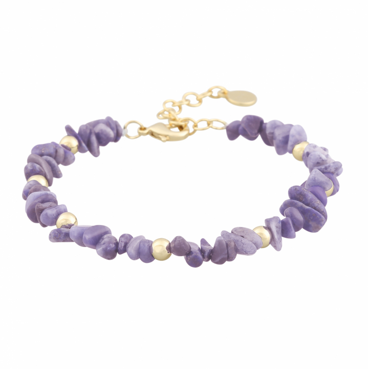 Capri stone brace gold purple in de groep Armbanden / Gouden armbanden bij SCANDINAVIAN JEWELRY DESIGN (1274-3100-356-ONE)