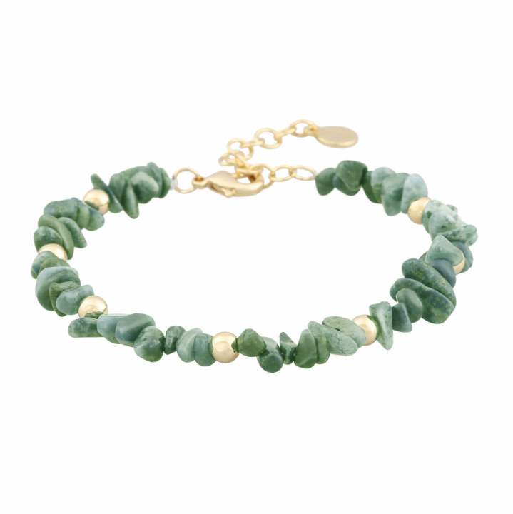 Capri stone brace gold green in de groep Armbanden / Gouden armbanden bij SCANDINAVIAN JEWELRY DESIGN (1274-3100-397-ONE)