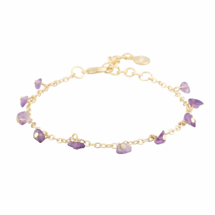 Capri stone charm brace gold purple in de groep Armbanden / Gouden armbanden bij SCANDINAVIAN JEWELRY DESIGN (1274-3300-356-ONE)