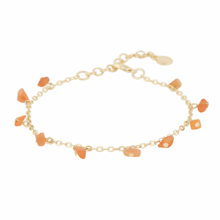 Capri stone charm brace gold orange in de groep Armbanden / Gouden armbanden bij SCANDINAVIAN JEWELRY DESIGN (1274-3300-381-ONE)