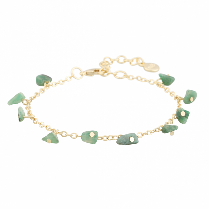 Capri stone charm brace gold green in de groep Armbanden / Gouden armbanden bij SCANDINAVIAN JEWELRY DESIGN (1274-3300-397-ONE)