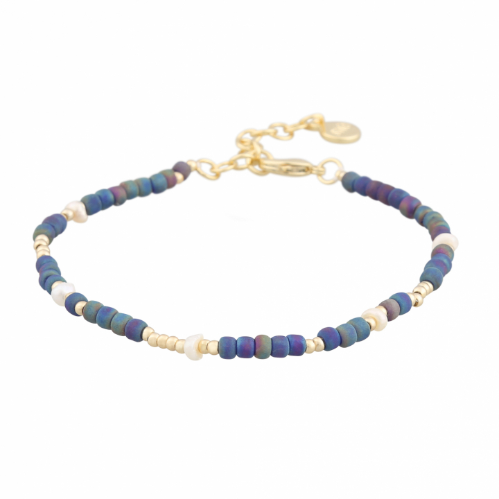 Product Image for SNÃ OF SWEDEN Capri pearl brace gold blue