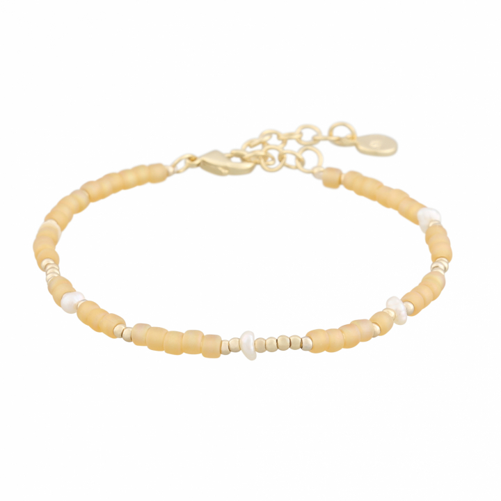 Capri pearl brace gold orange in de groep Armbanden / Gouden armbanden bij SCANDINAVIAN JEWELRY DESIGN (1274-3400-381-ONE)