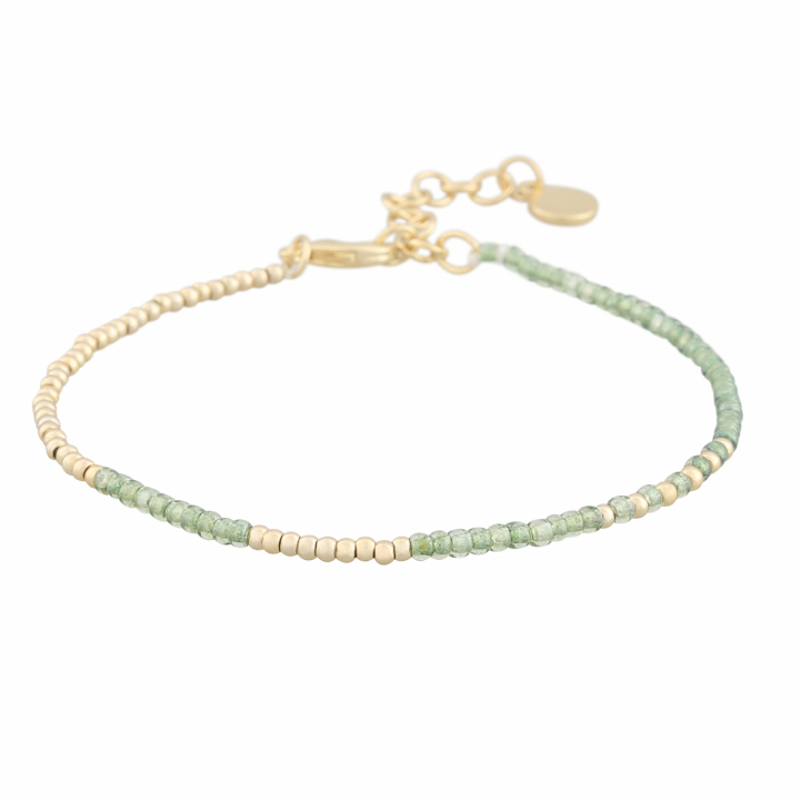 Capri small brace gold green in de groep Armbanden / Gouden armbanden bij SCANDINAVIAN JEWELRY DESIGN (1274-3500-397-ONE)