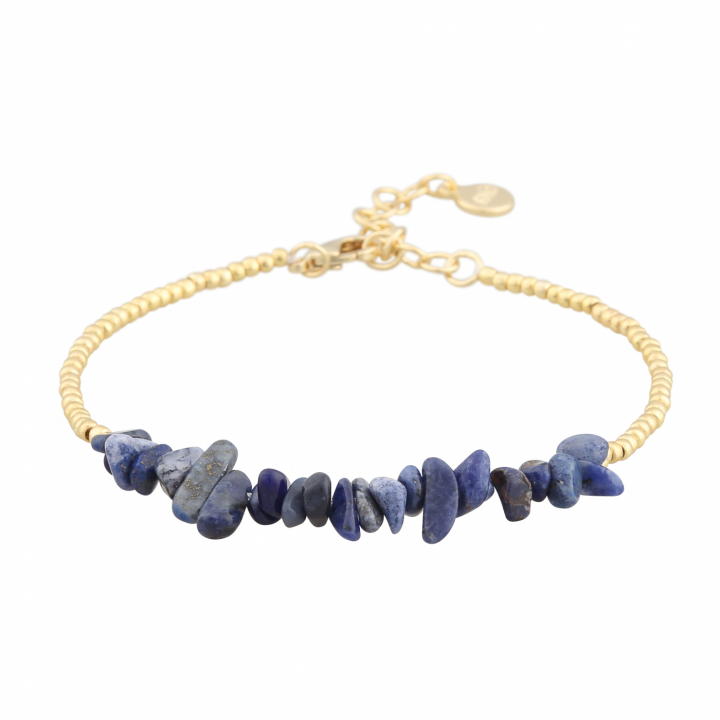 Capri brace gold blue in de groep Armbanden / Gouden armbanden bij SCANDINAVIAN JEWELRY DESIGN (1274-3600-185-ONE)