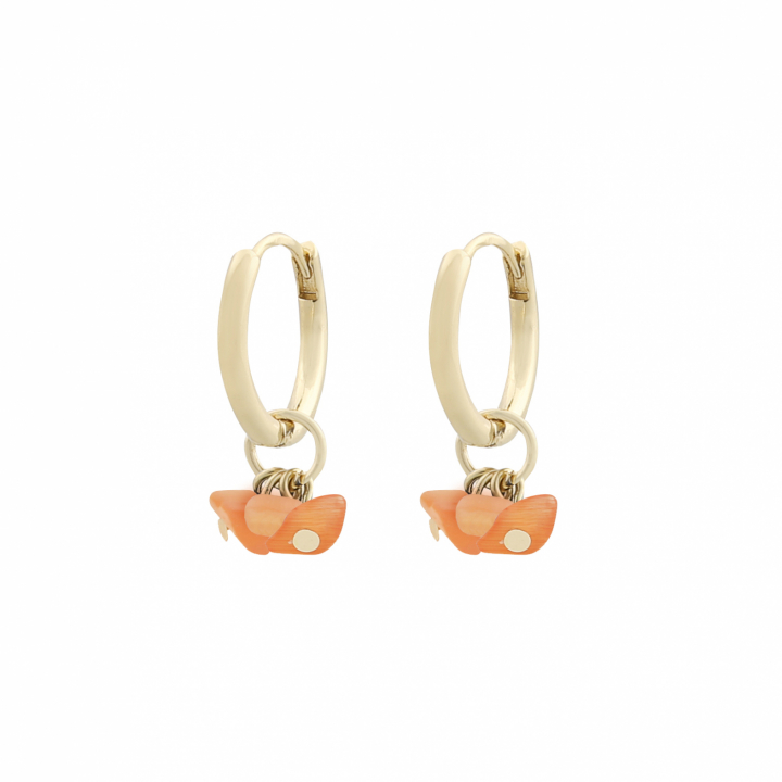 Capri ring pendant ear gold orange in de groep Oorbellen / Gouden oorbellen bij SCANDINAVIAN JEWELRY DESIGN (1274-6300-381-ONE)