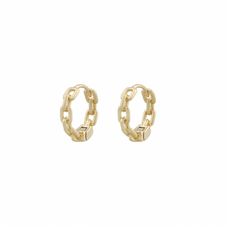 Dublin small chain ring ear plain gold in de groep Oorbellen / Gouden oorbellen bij SCANDINAVIAN JEWELRY DESIGN (1277-7200-257-ONE)